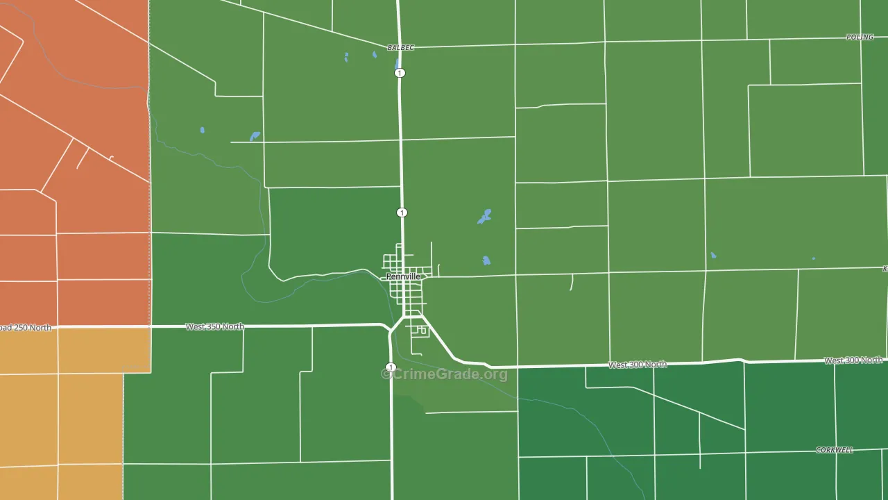 47369, IN Map of Vehicle Theft Rates