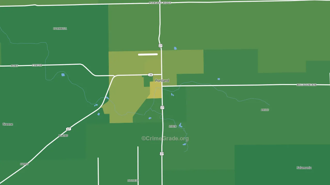 47371, IN Map of Vehicle Theft Rates