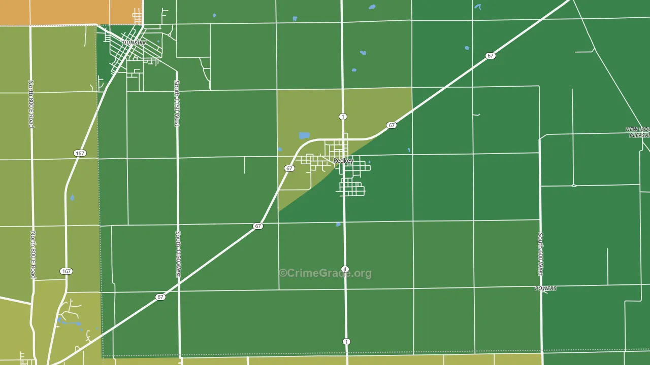 47373, IN Map of Vehicle Theft Rates