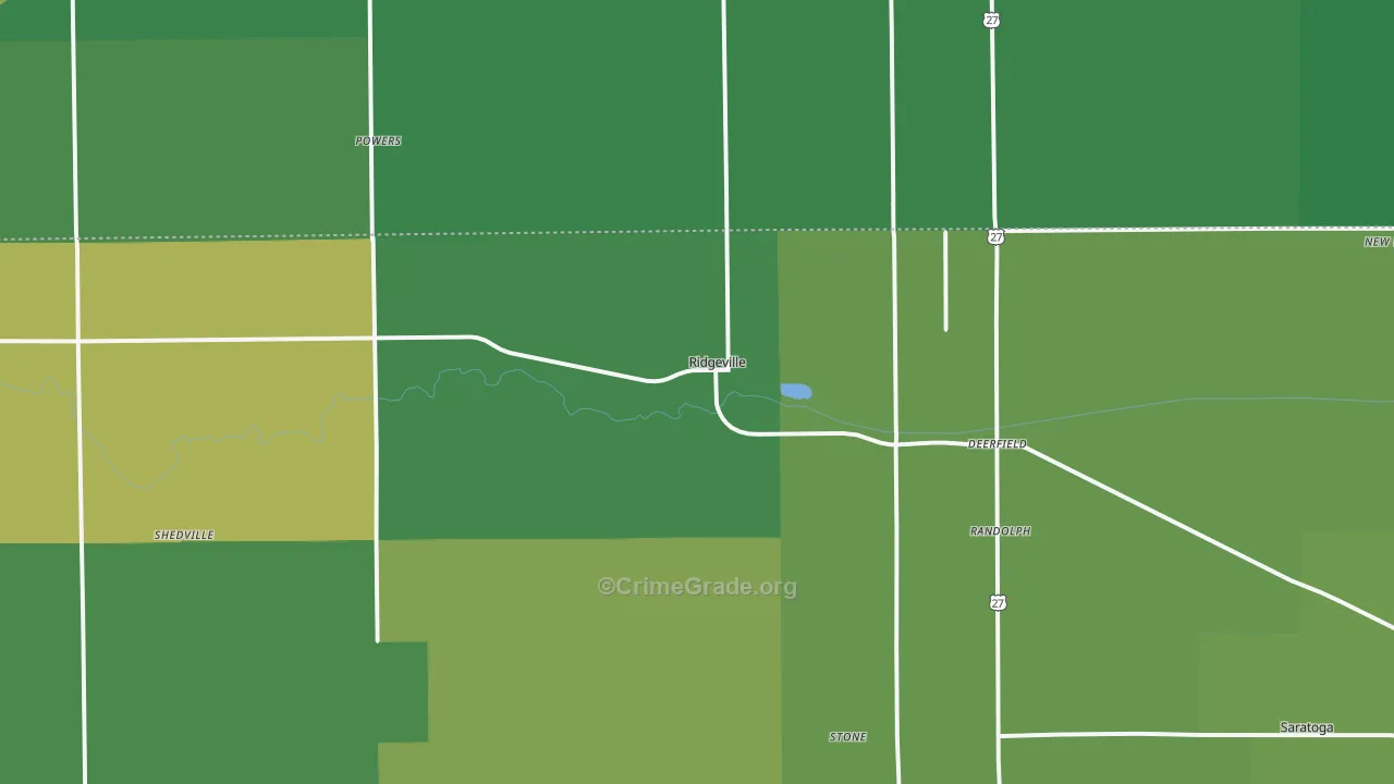 47380, IN Map of Vehicle Theft Rates