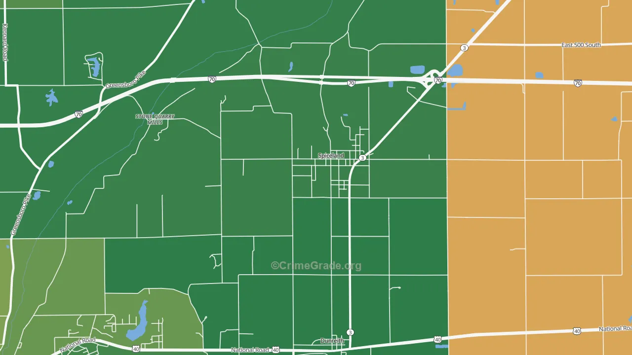 47385, IN Map of Vehicle Theft Rates