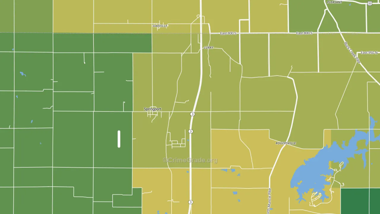 47386, IN Map of Vehicle Theft Rates