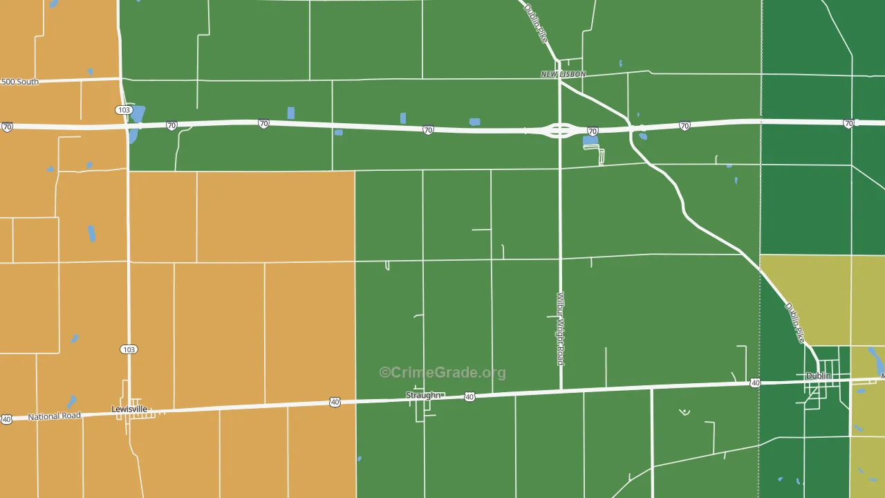 47387, IN Map of Vehicle Theft Rates