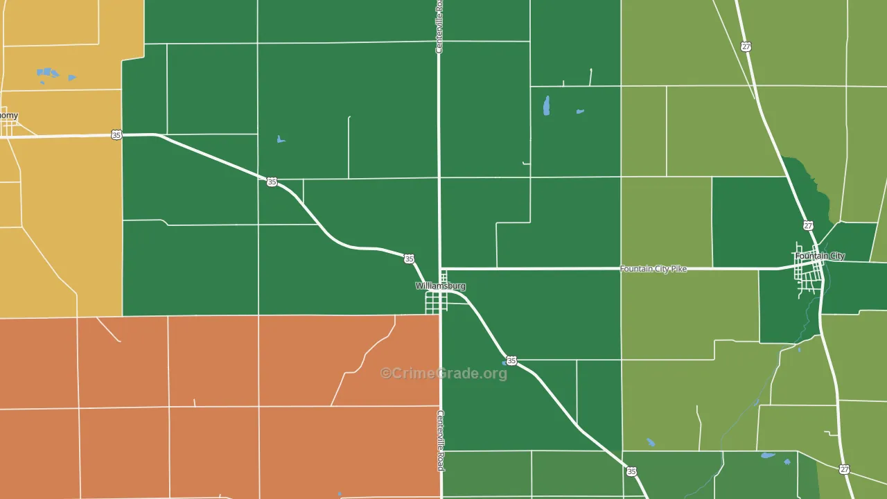 47393, IN Map of Vehicle Theft Rates