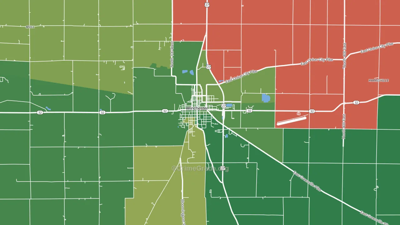 47394, IN Map of Vehicle Theft Rates