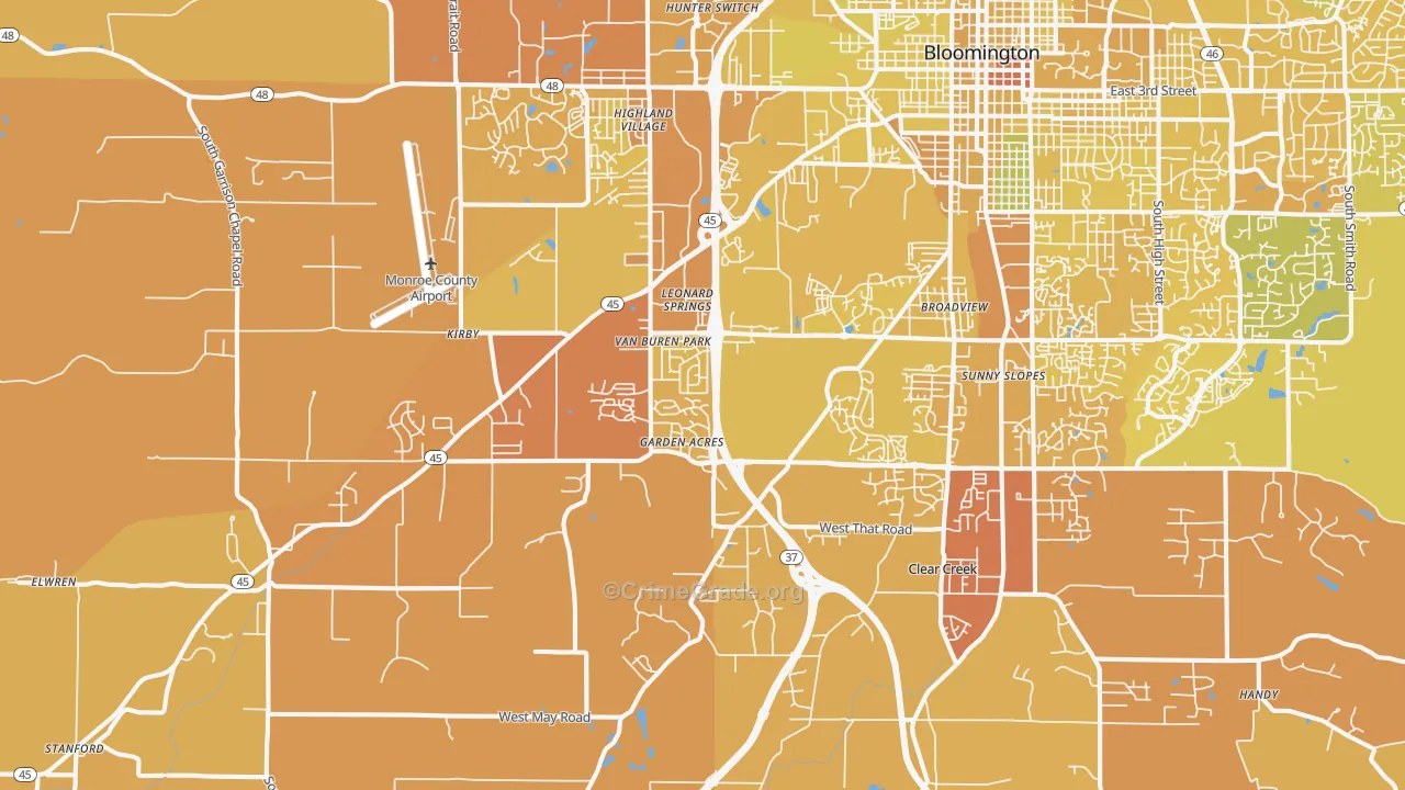 47403, IN Map of Vehicle Theft Rates