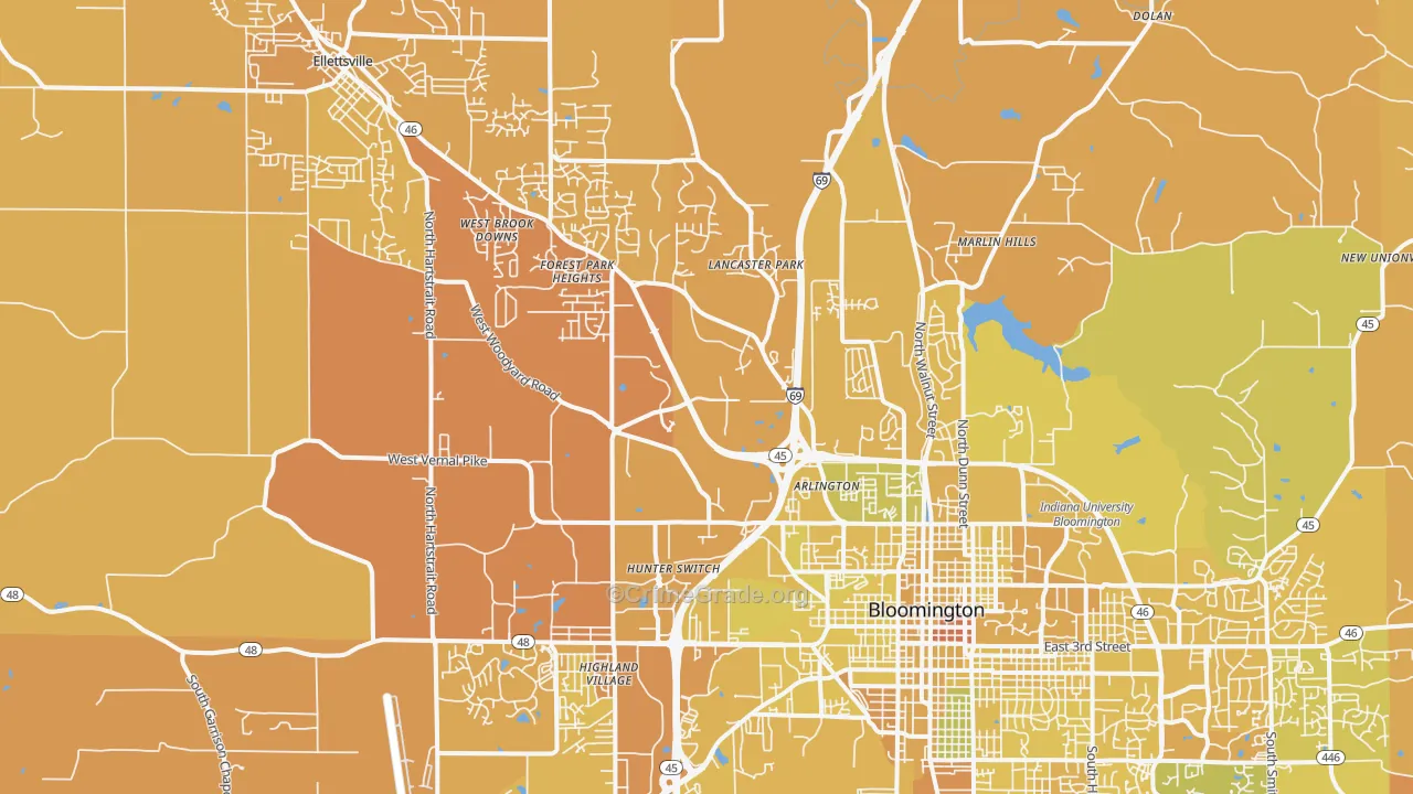 47404, IN Map of Vehicle Theft Rates