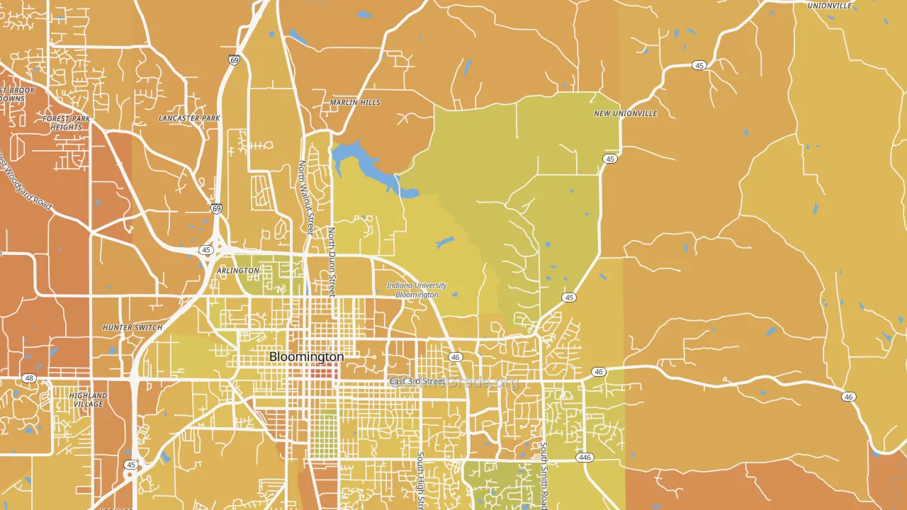 47408, IN Map of Vehicle Theft Rates
