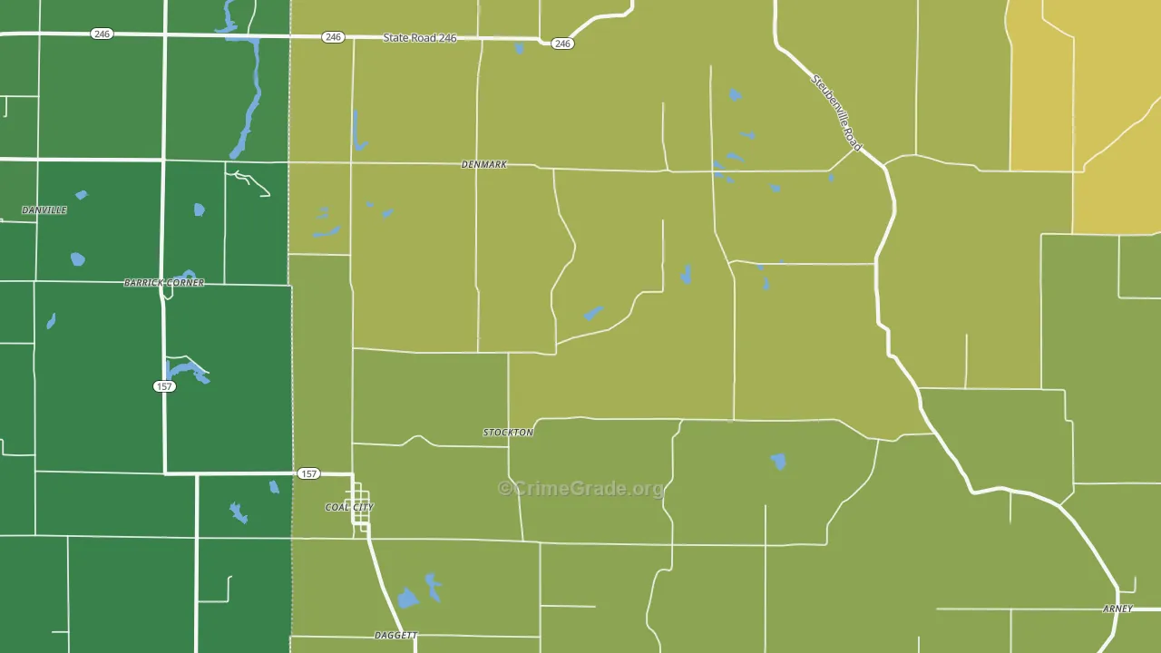47427, IN Map of Vehicle Theft Rates