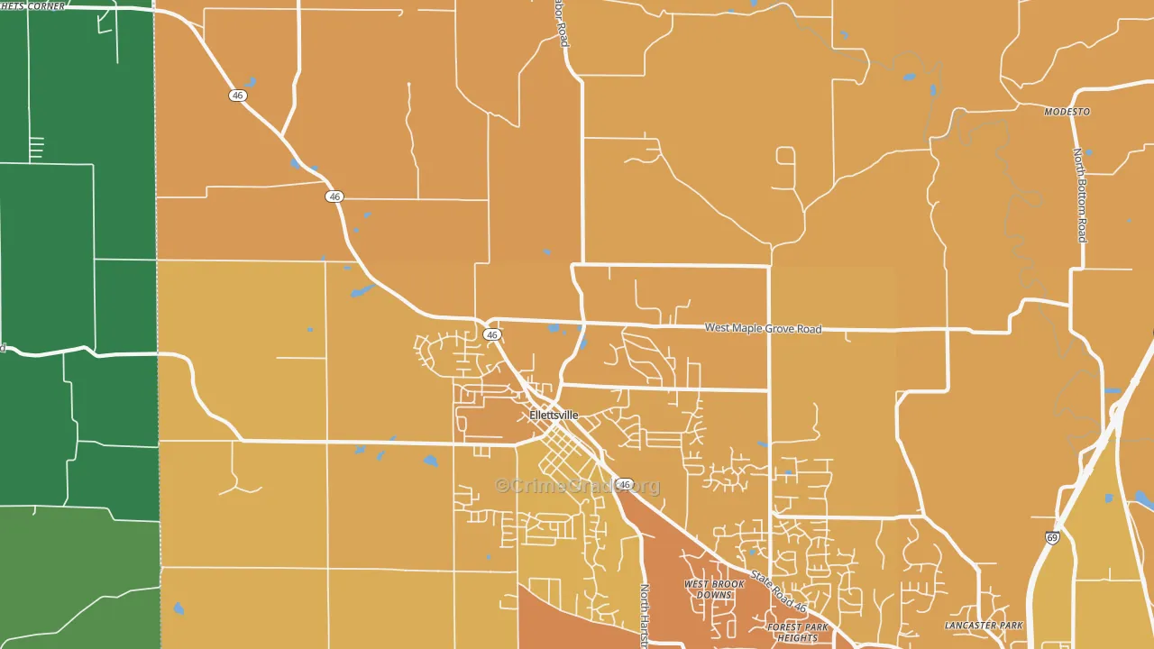 47429, IN Map of Vehicle Theft Rates