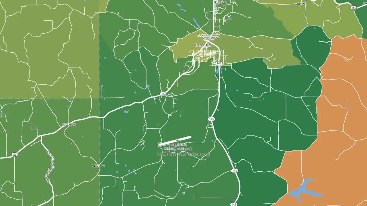 47432, IN Map of Vehicle Theft Rates