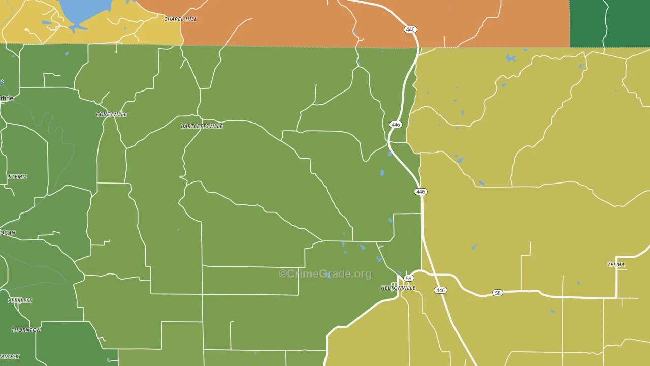 47436, IN Map of Vehicle Theft Rates