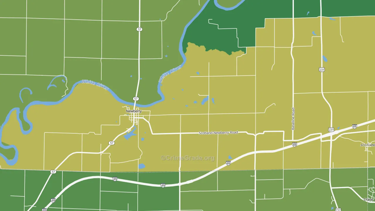 47449, IN Map of Vehicle Theft Rates