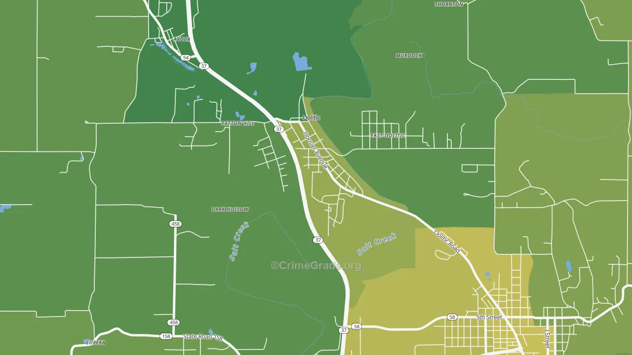 47451, IN Map of Vehicle Theft Rates