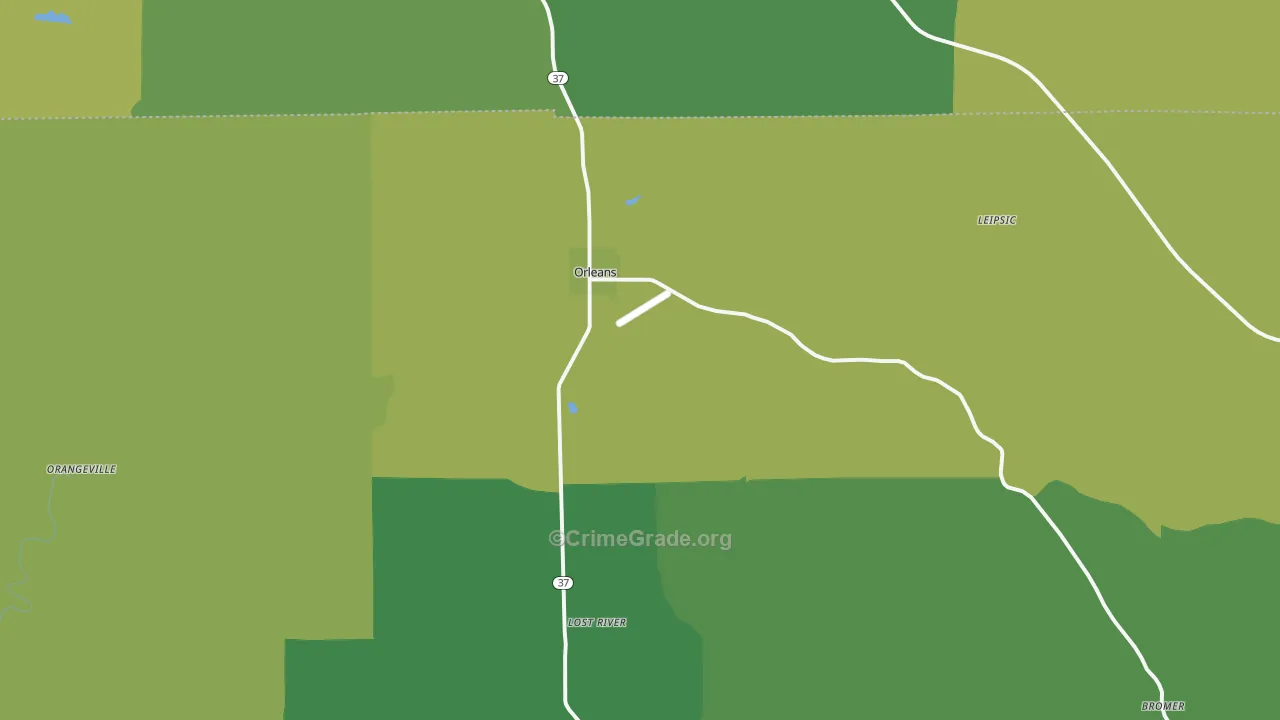 47452, IN Map of Vehicle Theft Rates