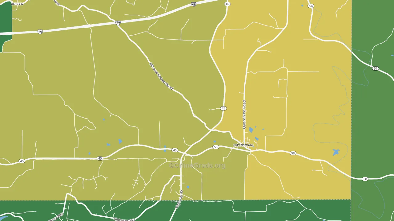 47453, IN Map of Vehicle Theft Rates
