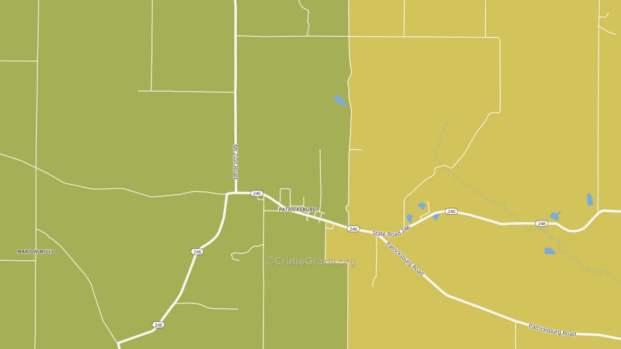 47455, IN Map of Vehicle Theft Rates