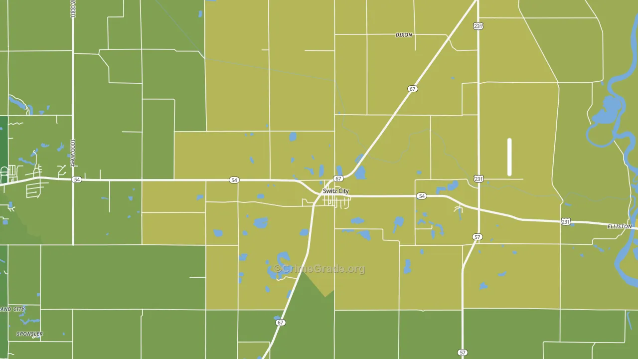 47465, IN Map of Vehicle Theft Rates