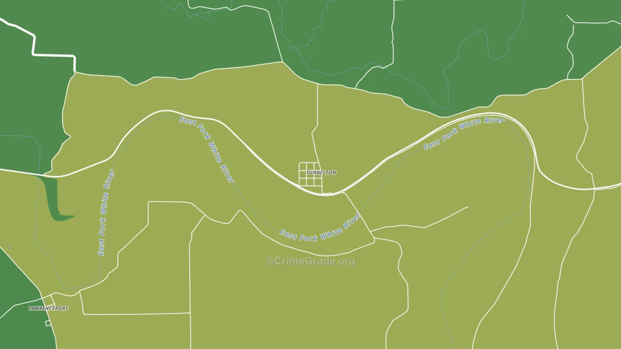 47467, IN Map of Vehicle Theft Rates
