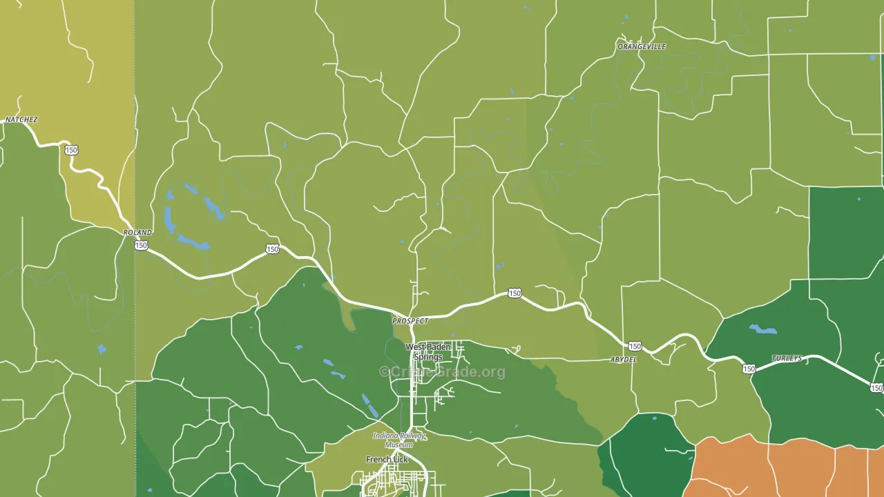 47469, IN Map of Vehicle Theft Rates