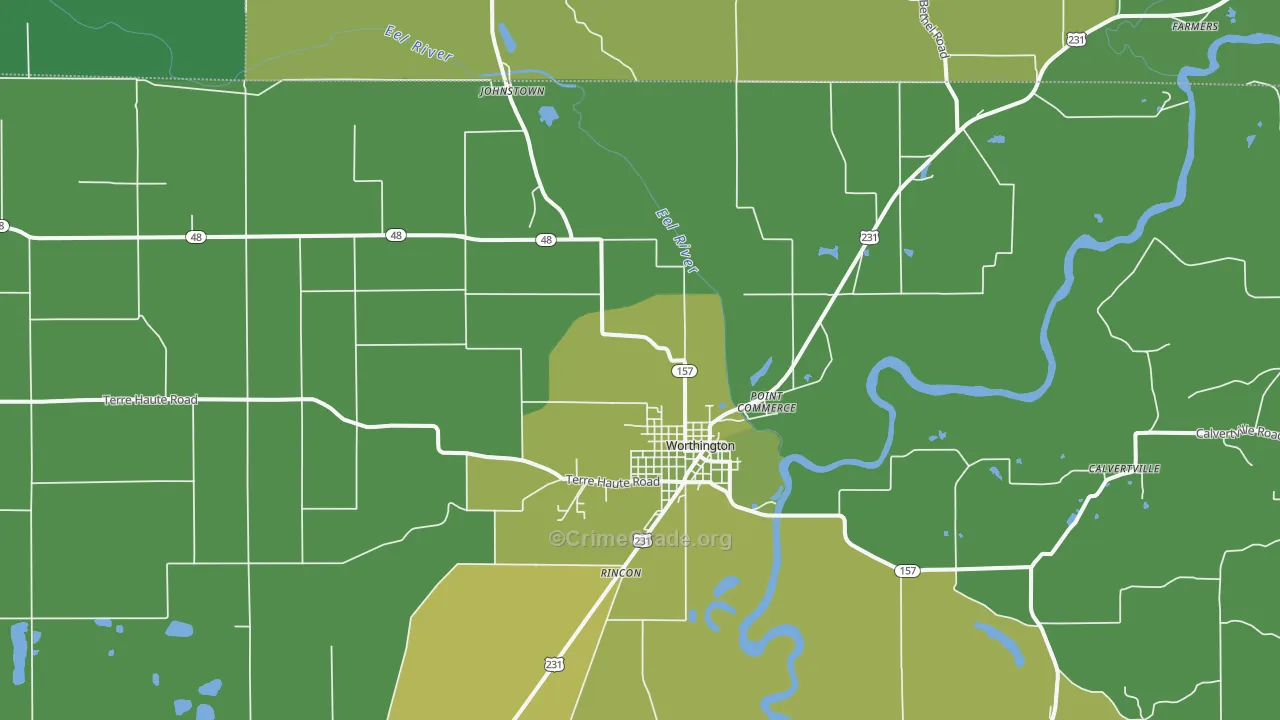 47471, IN Map of Vehicle Theft Rates