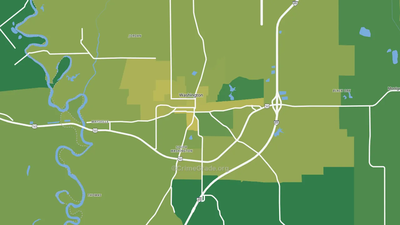 47501, IN Map of Vehicle Theft Rates