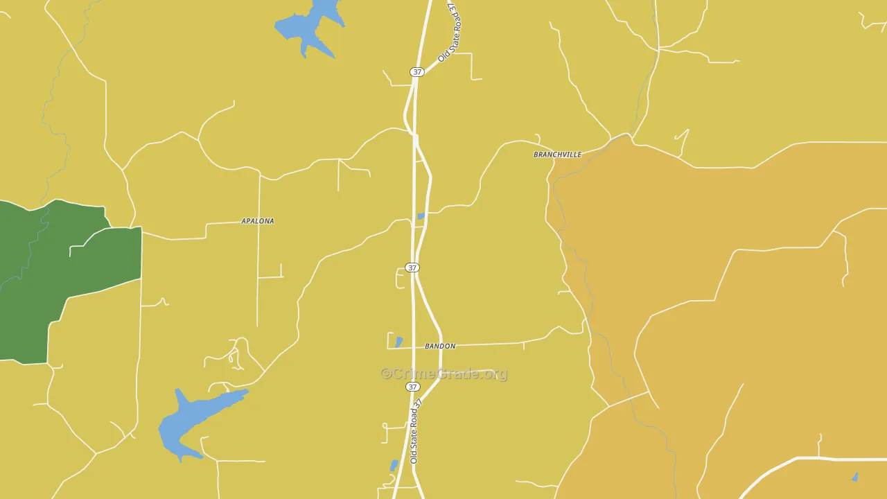 47514, IN Map of Vehicle Theft Rates