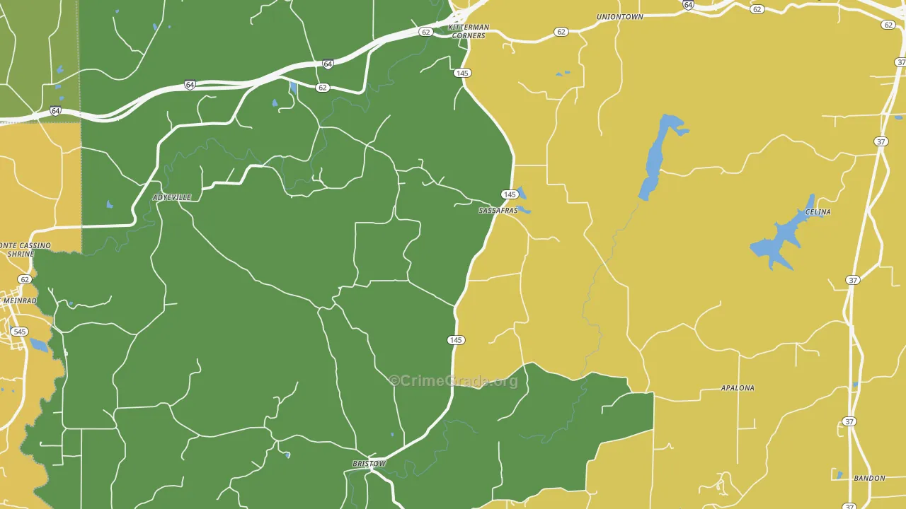 47515, IN Map of Vehicle Theft Rates