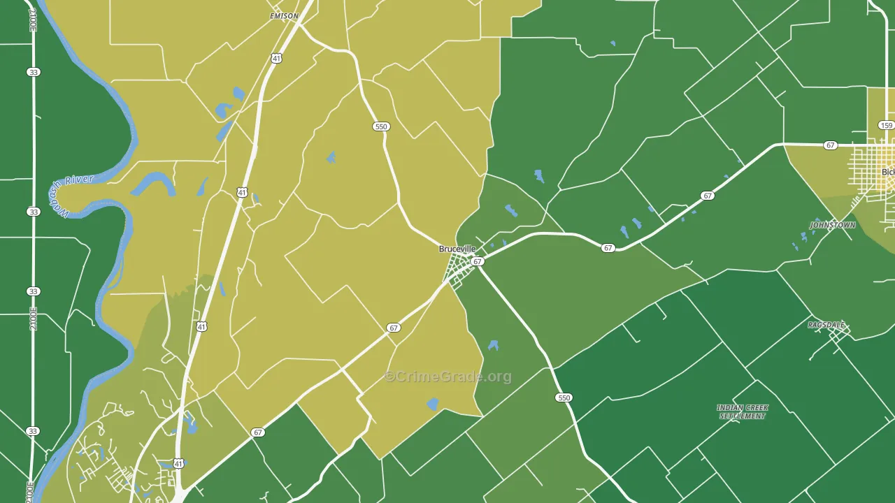 47516, IN Map of Vehicle Theft Rates