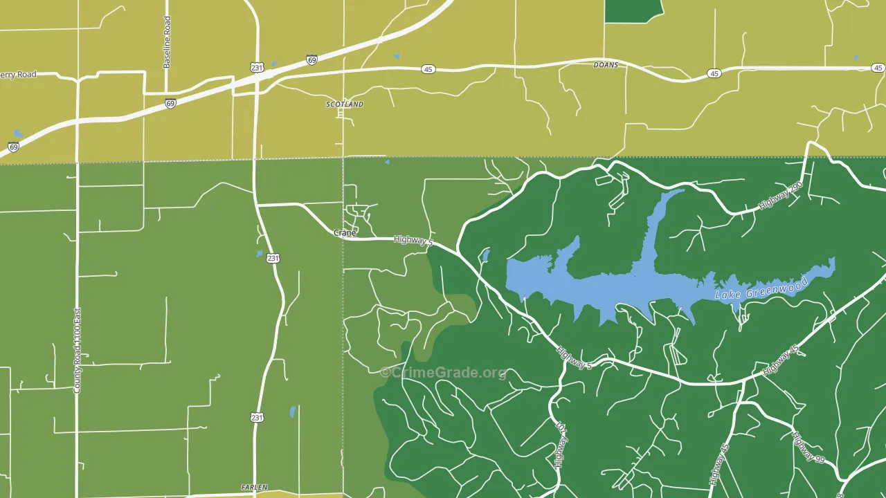 47522, IN Map of Vehicle Theft Rates