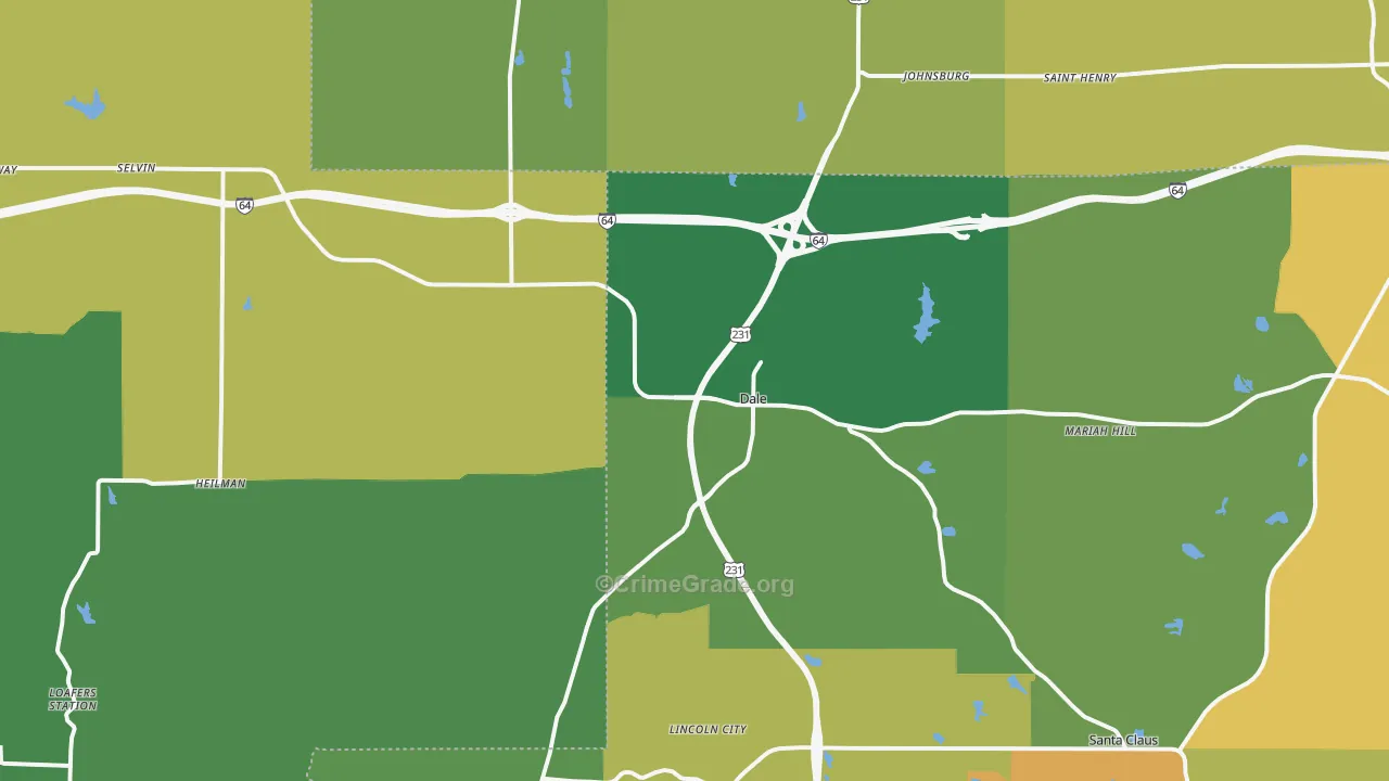 47523, IN Map of Vehicle Theft Rates