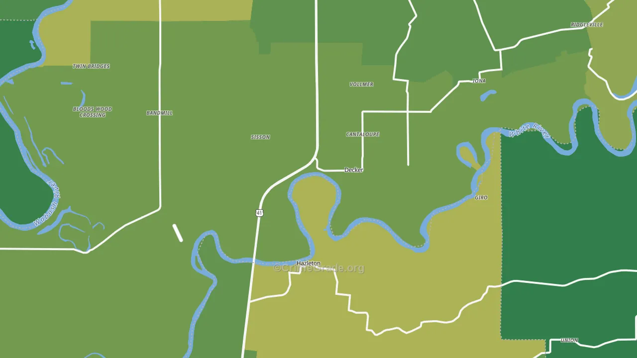 47524, IN Map of Vehicle Theft Rates