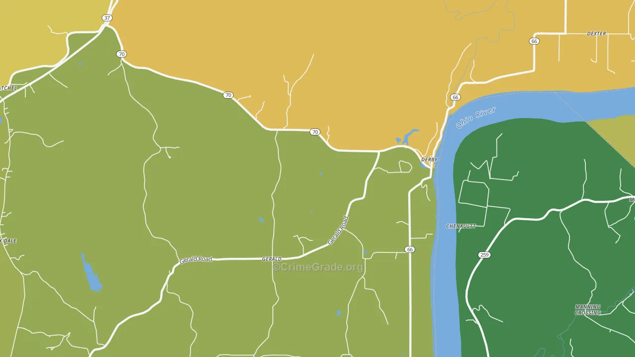 47525, IN Map of Vehicle Theft Rates