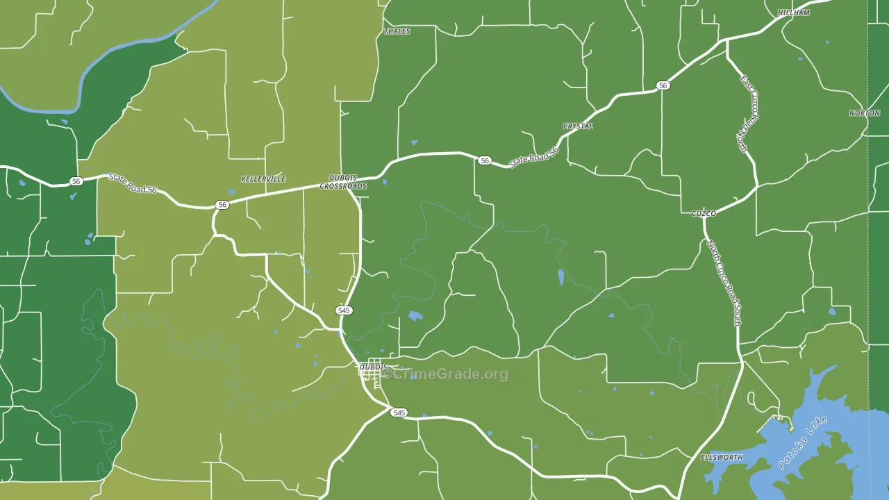 47527, IN Map of Vehicle Theft Rates