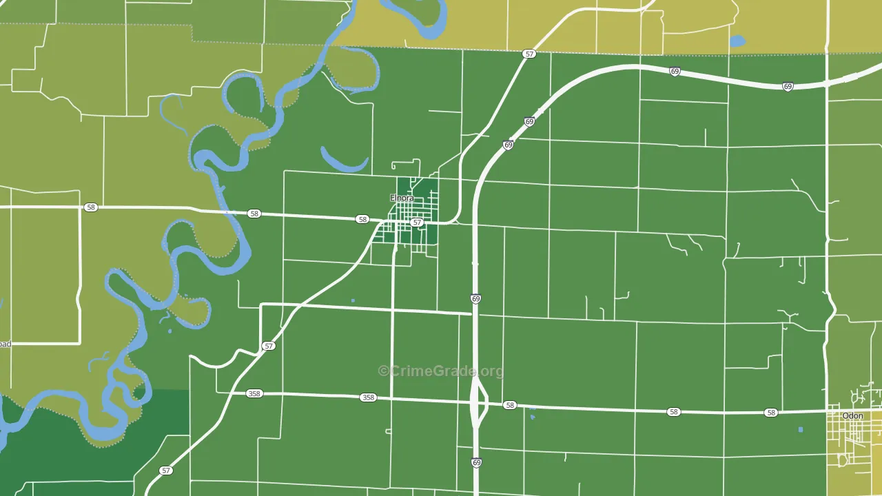 47529, IN Map of Vehicle Theft Rates