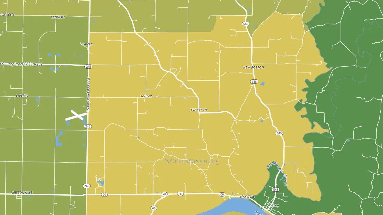 47531, IN Map of Vehicle Theft Rates