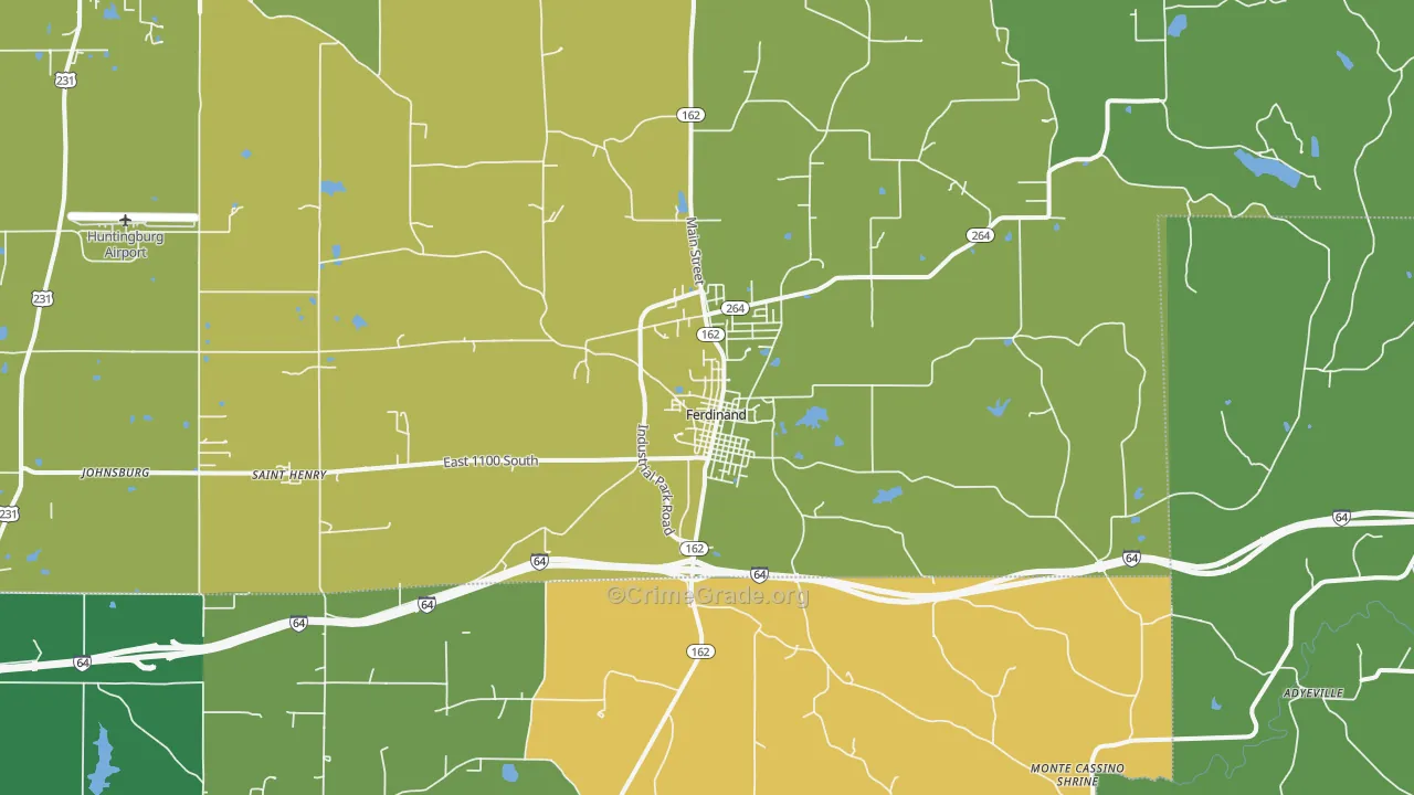 47532, IN Map of Vehicle Theft Rates