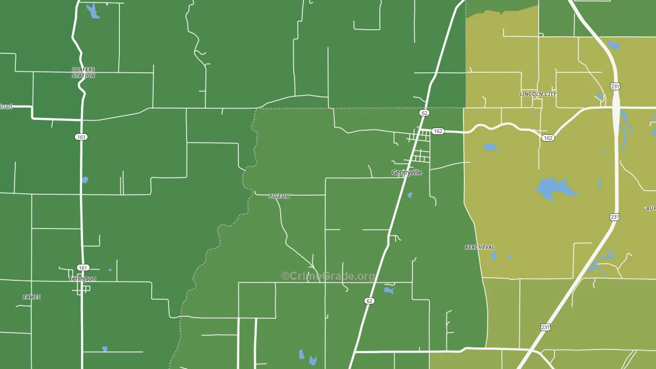 47537, IN Map of Vehicle Theft Rates