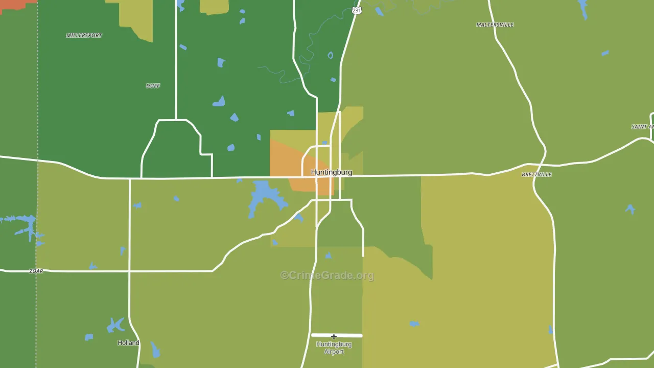 47542, IN Map of Vehicle Theft Rates