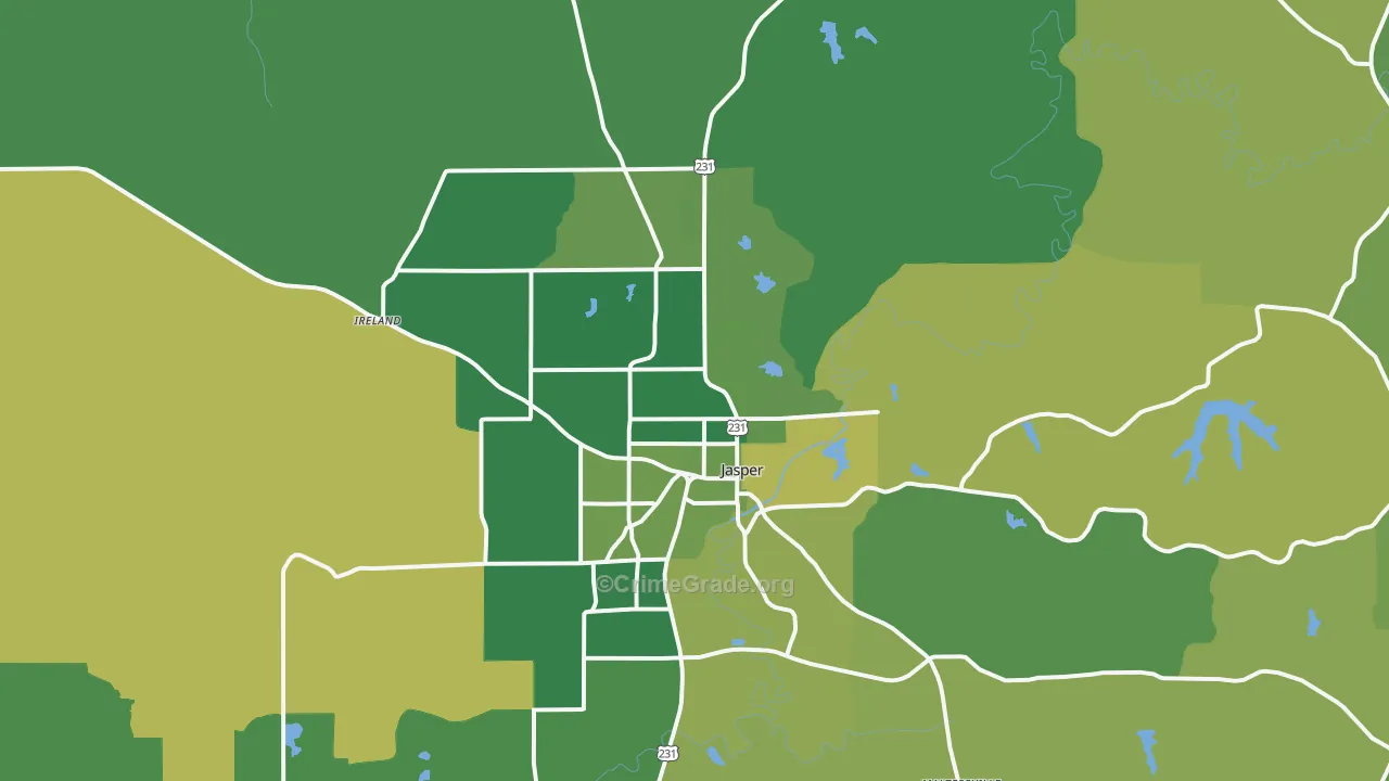 47546, IN Map of Vehicle Theft Rates