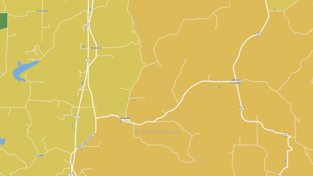 47551, IN Map of Vehicle Theft Rates