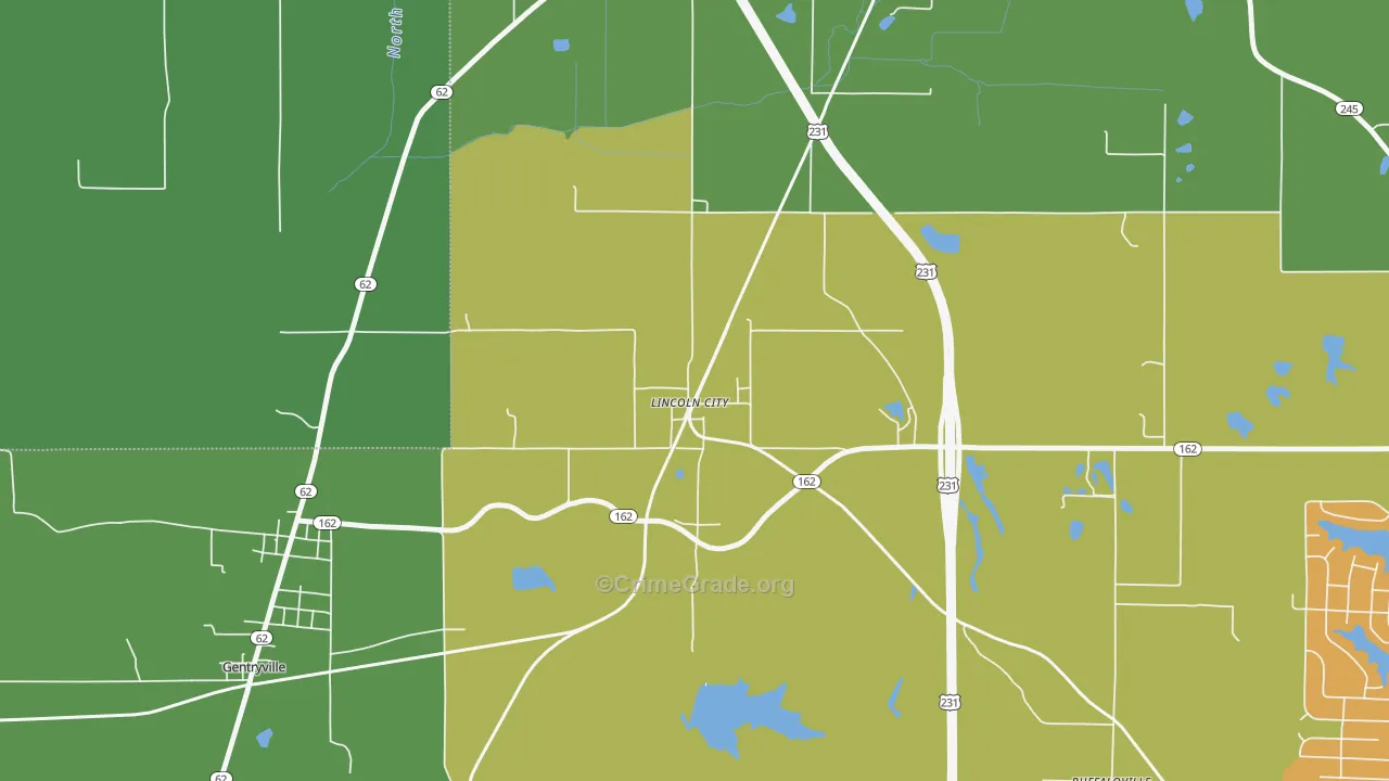 47552, IN Map of Vehicle Theft Rates