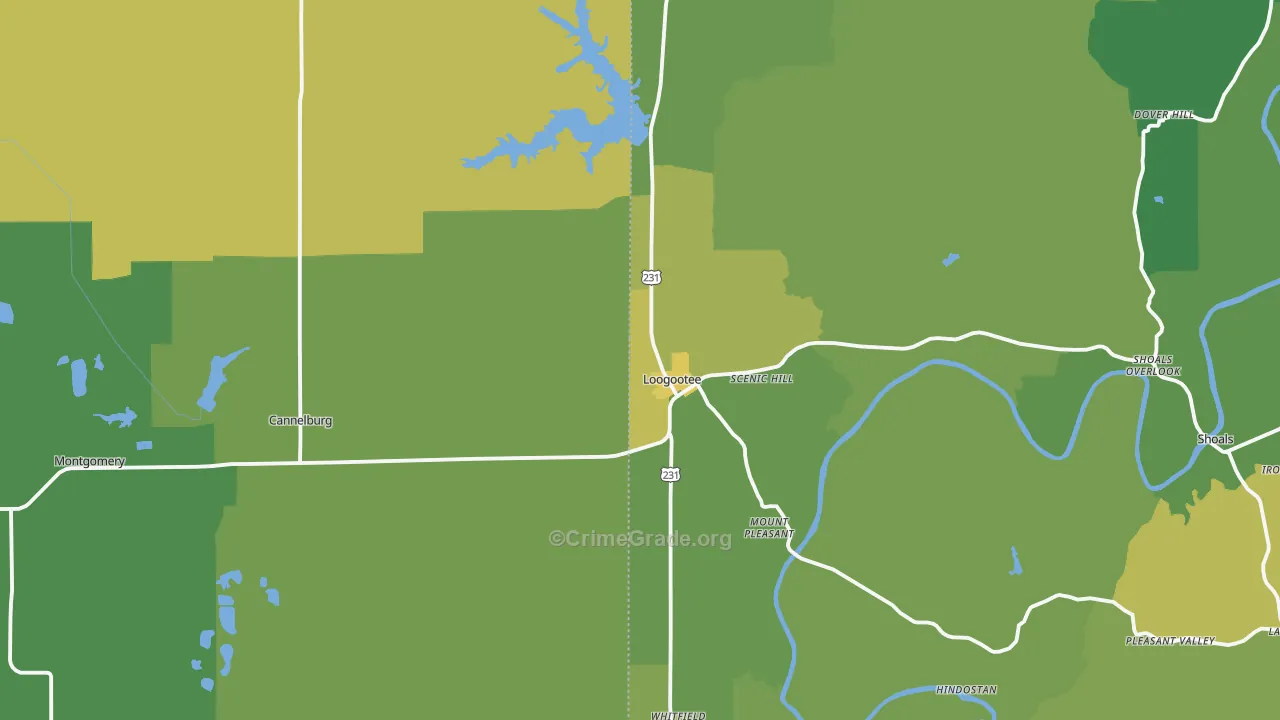 47553, IN Map of Vehicle Theft Rates