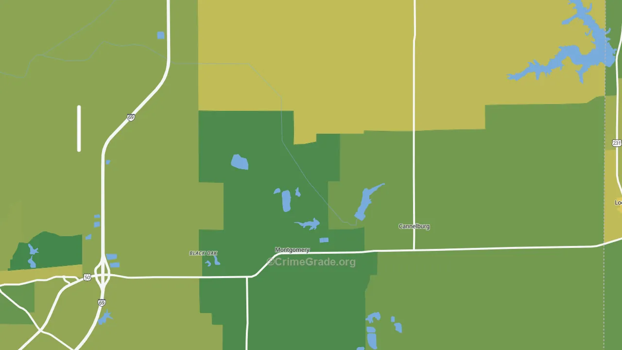47558, IN Map of Vehicle Theft Rates