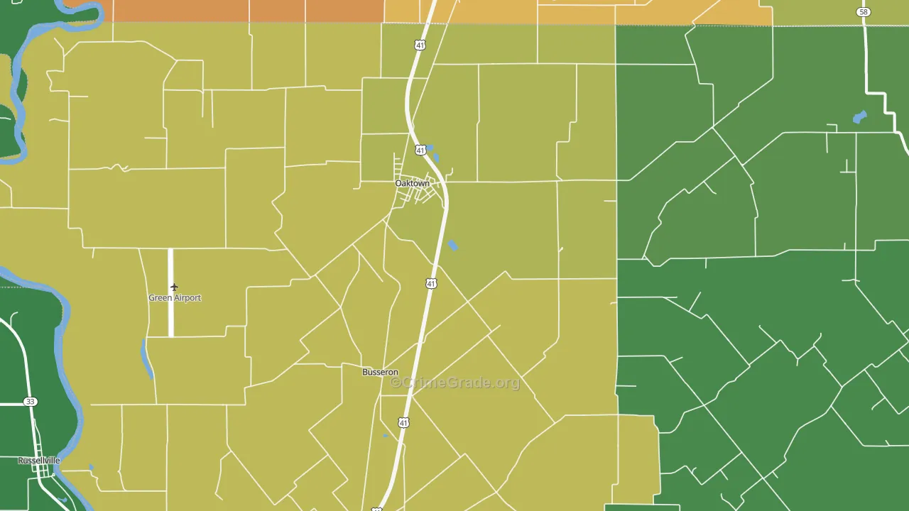 47561, IN Map of Vehicle Theft Rates