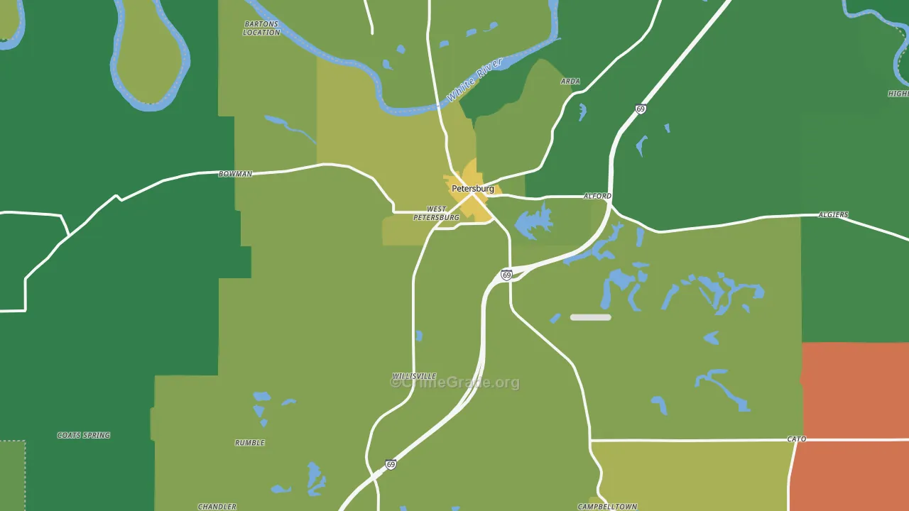 47567, IN Map of Vehicle Theft Rates