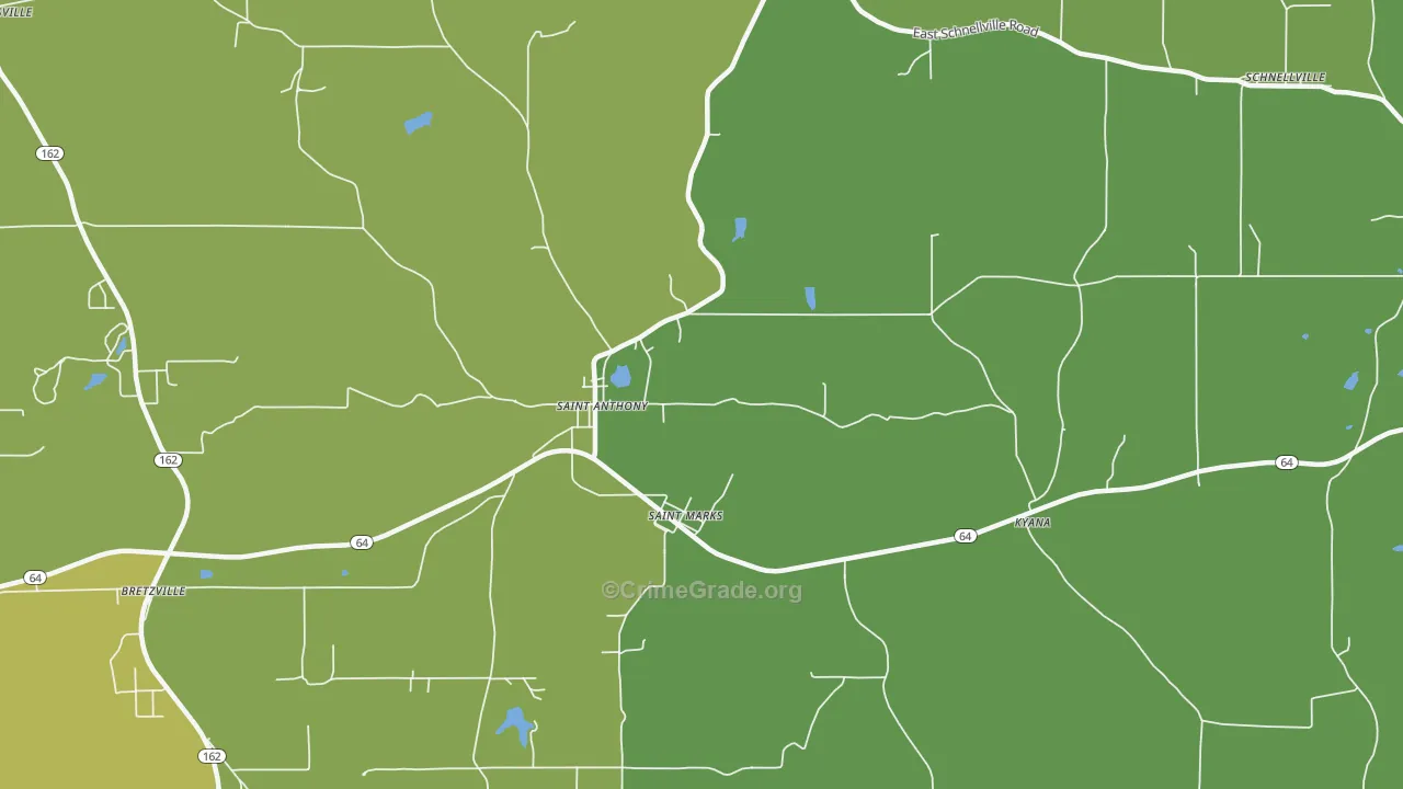 47575, IN Map of Vehicle Theft Rates