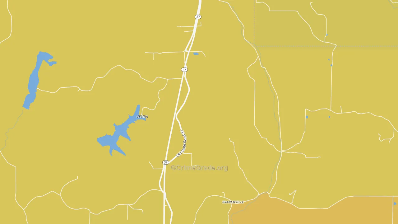 47576, IN Map of Vehicle Theft Rates