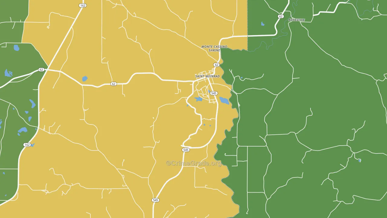 47577, IN Map of Vehicle Theft Rates