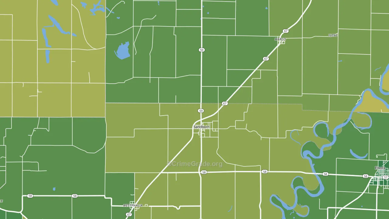 47578, IN Map of Vehicle Theft Rates